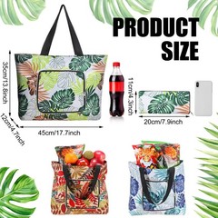 Woanger 4 Pcs Reusable Shopping Bags Washable Large, As Picture Shown