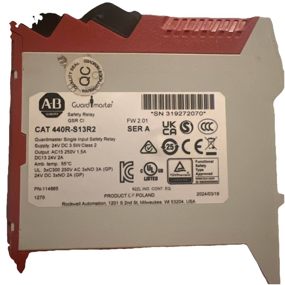NEW Allen-Bradley 440R-S13R2 Guardmaster Dual GuardLink Safety Relay