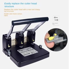 Effortless 3-Hole Punch: 100-Sheet Capacity, Manual, Heavy-Duty 3-Hole Punch