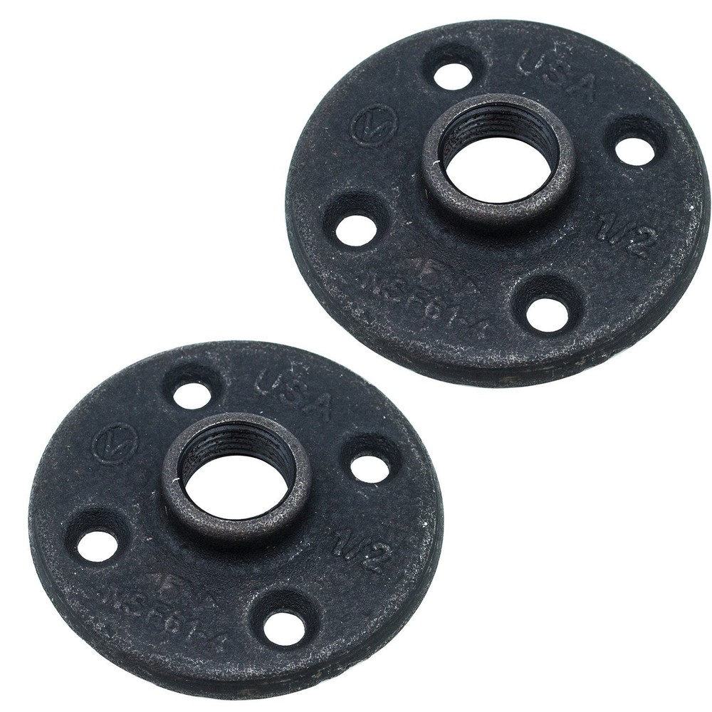1/2″ Malleable Steel Floor Flange Pipe Fitting Floor Mount- Pack of 2
