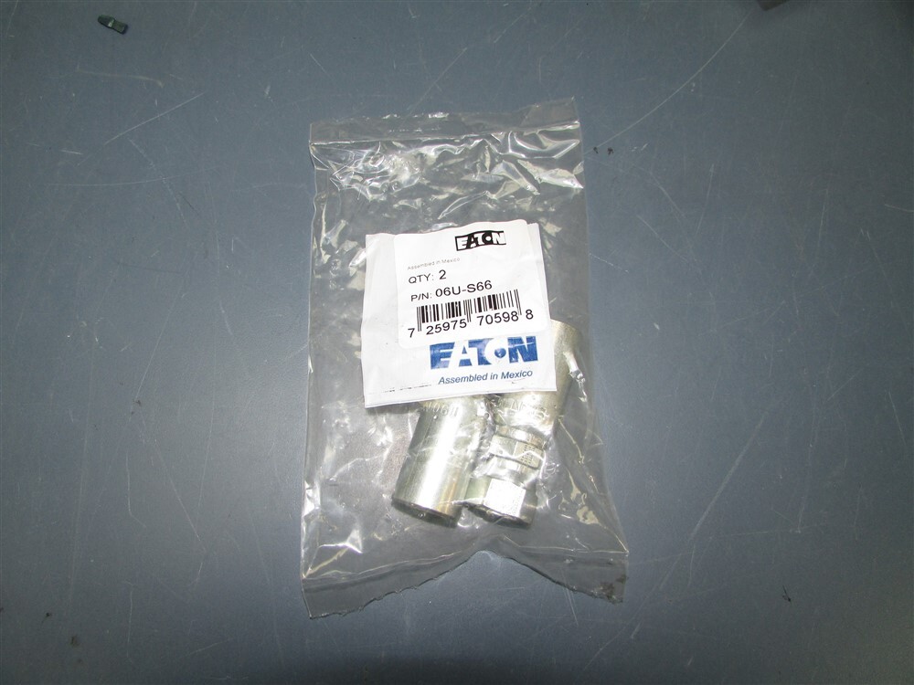 Bag of 2 New Eaton 06U-S66 NPT Straight Hydraulic Hose Fitting