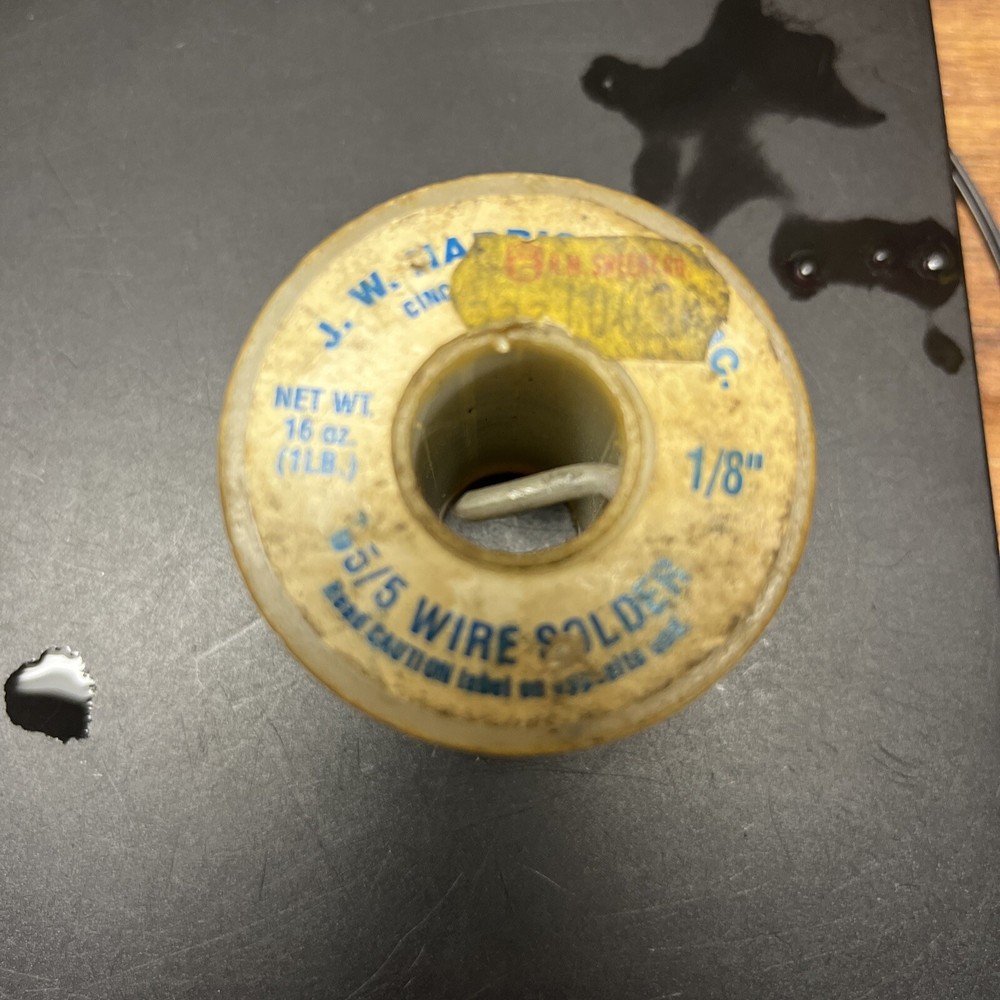 4 Ounces of Vintage J.W. Harris 1/8 Inch Wire Solder
