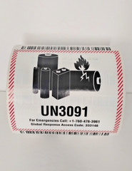 3091 Lithium Ion Battery Transport Caution Warning Labels Stickers, 250 per Roll