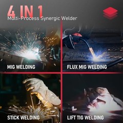 Multiprocess MIG Welder, Synergic Control, 160Amp 110/220V Welding machine