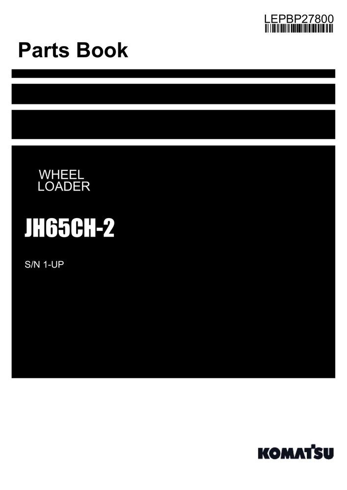 Komatsu JH65CH-2 Wheel Loader Parts Catalog Manual SN JH65CH-2