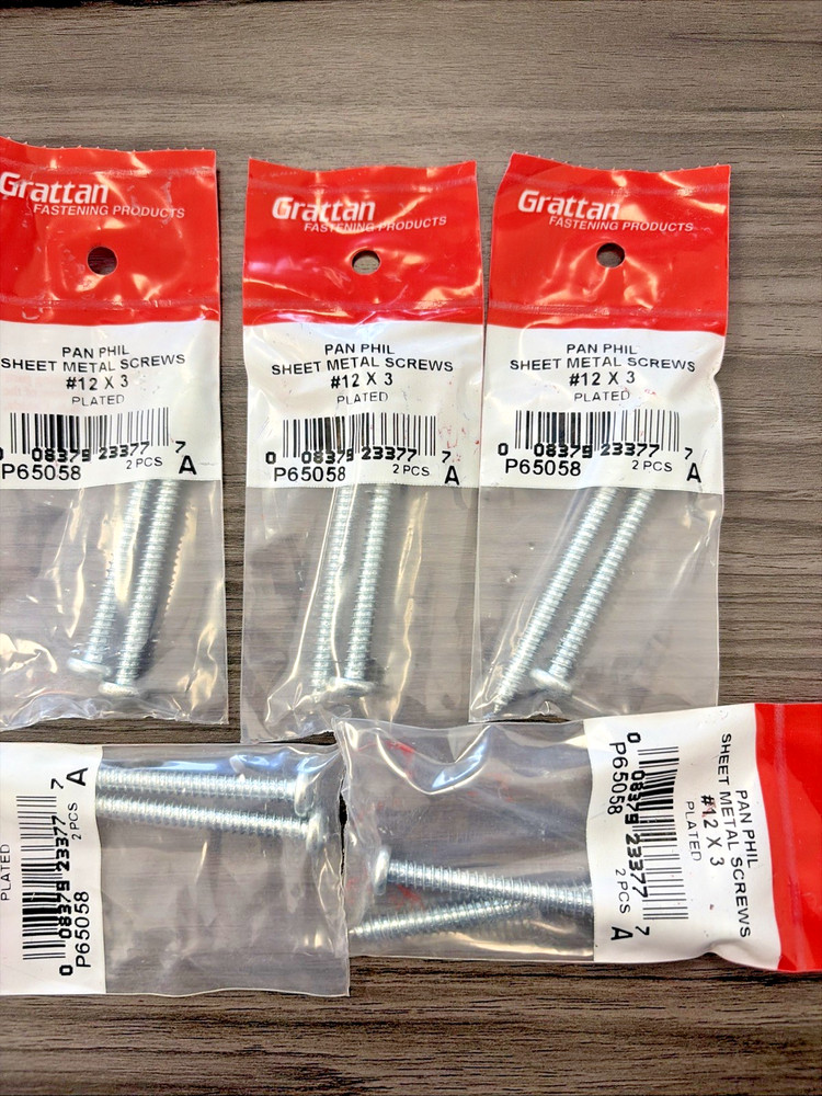 #12 x 3 Grattan Pan PHIL Sheet Metal Screws P65058 (10 pc pack)