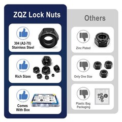 Comprehensive 180 Piece Black Locknut Kit for DIY Enthusiasts and Professionals