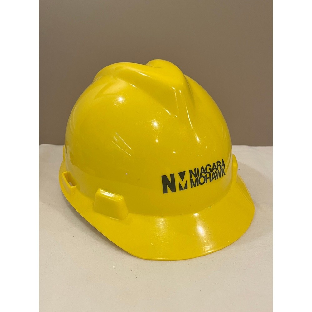 Vintage Niagara Mohawk MSA V-Gard Yellow Hard Hat ANSI Utility Safety Helmet