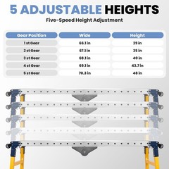 2200Lbs Portable Folding Welding Table Steel Workbench 5 Level Adjustable Height