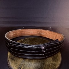 Don Hume Duty Belt Size 32″ Black High Gloss Quad Stitched Leather B120 2.25″