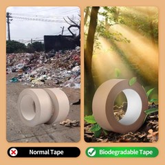 TAPEBEAR Eco-Friendly Kraft Paper Tape, Biodegradable 2inch x 60yards, 6rolls