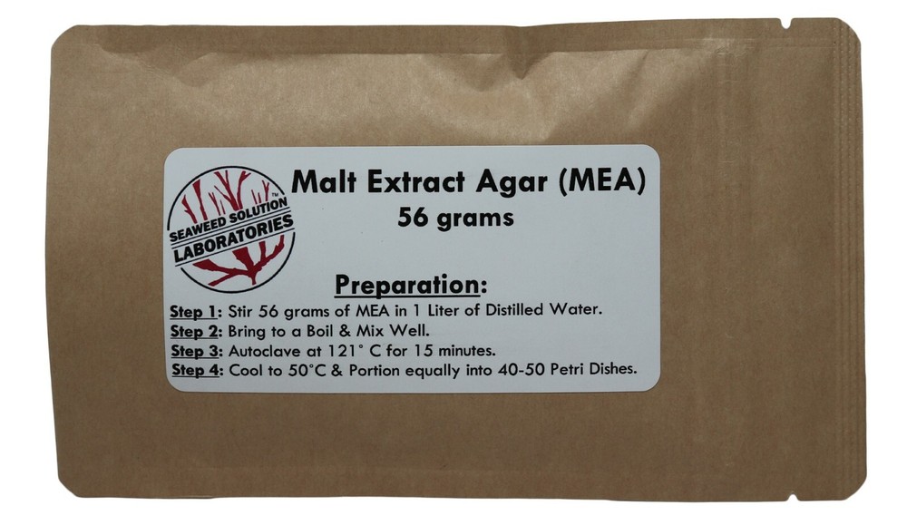Malt Extract Agar (MEA) 56 grams – Great For Growing Mushrooms! – Yields 1 Liter