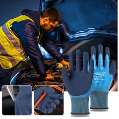 Waterproof Work Gloves Latex Coated Safety Grip For Builders Garden Unisex
