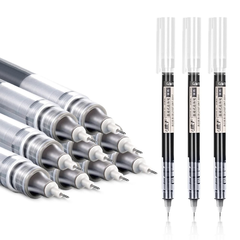 Bolígrafos de punta extrafina de 0,5 mm, tinta de secado rápido, color negro