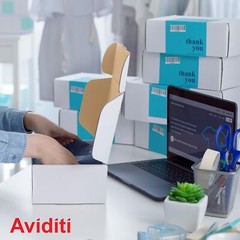 25 Pack Oyster White Medium Shipping Boxes 14.5×7.5×5 Crush Proof Cardboard