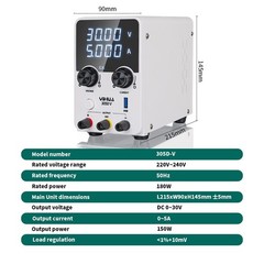 YIHUA 305D-V DC Power Supply 0-30V 0-5A Adjustable Digital Lab Bench Supply
