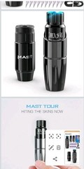 Mast Tour Rotary Tattoo Machine Kit 2Pcs Power Supply Cartridges