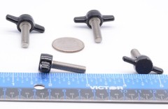 1/4″-28 Fine x 1″ Black Wing Thumb Screws 4 Pack for Jigs & Fixtures Tool-Free
