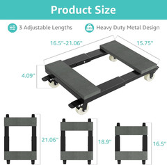 Heavy Duty Furniture Moving Dolly – Adjustable Furniture Movers with 4 Swivel Ca