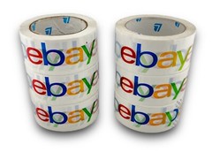 6 x Roll Genuine EBAY Packaging Tape Color Logo 2” x 75” Yard FREE SHIPPING