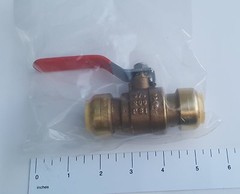 10 PIECES 3/4″ PUSH FIT BALL VALVE, FULL PORT, LEAD FREE BRASS