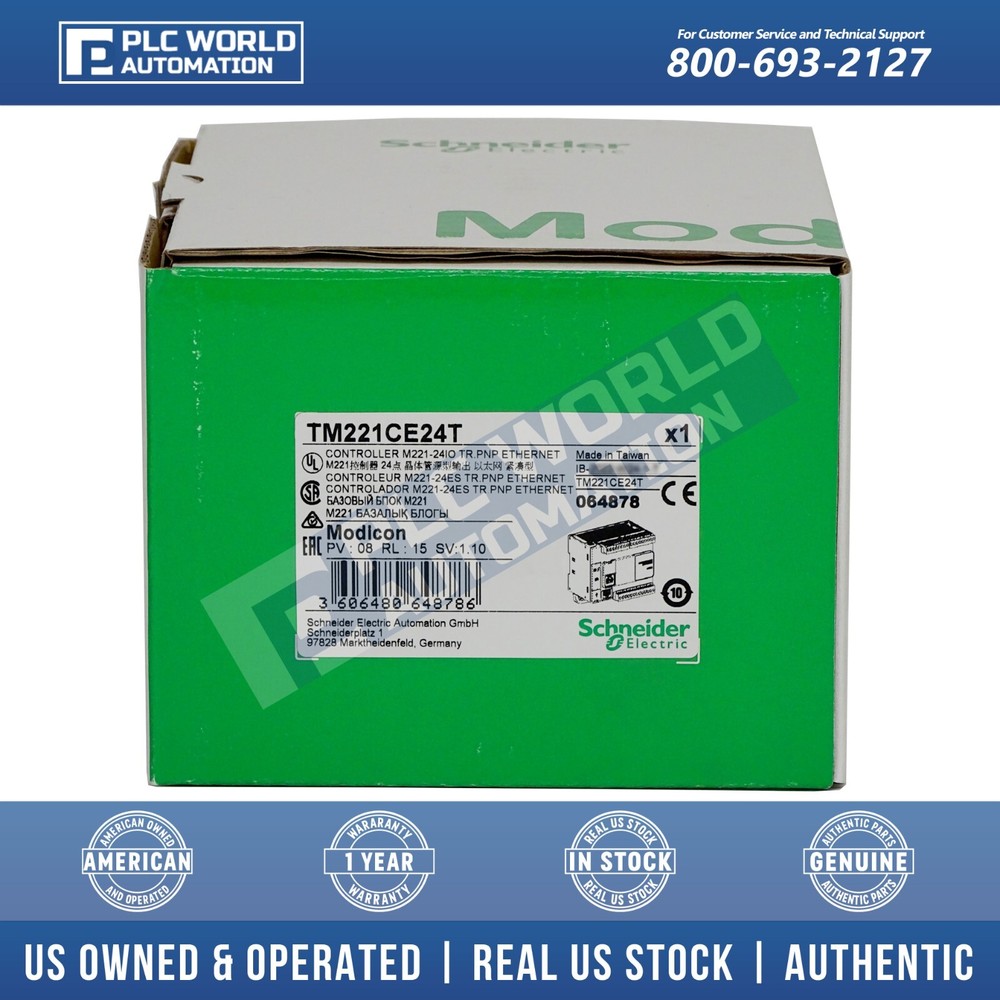 Schneider Electric TM221CE24T Modicon M221 Controller, 24 I/O Ethernet Brand New