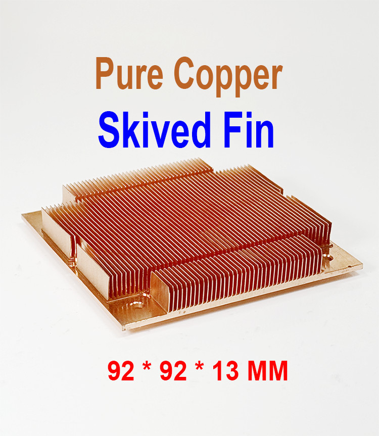 Pure Copper Heatsink Skived Fin (3.6 x 3.6 x 0.5 Inch)