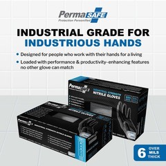 PermaSafe HD Orange Disposable Nitrile Gloves Black Small (1 Box of 100)