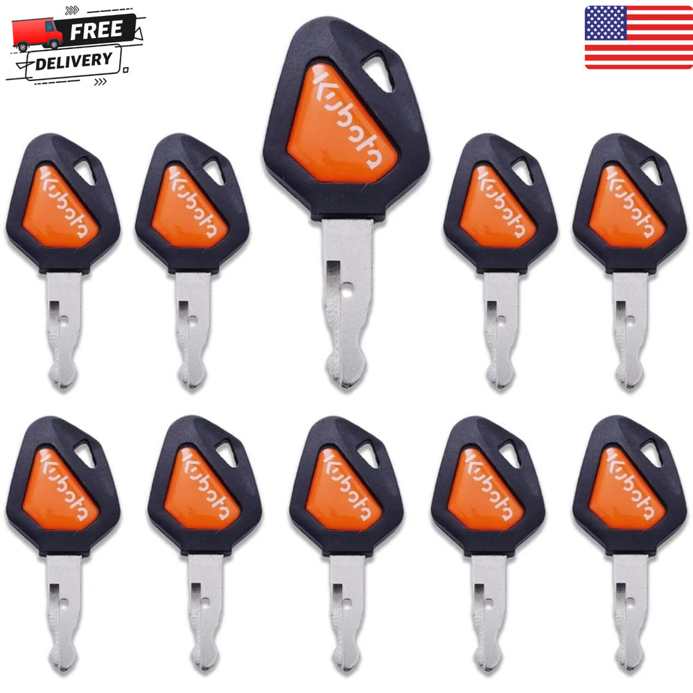 10x Kubota Ignition Keys 459A Excavator Backhoe Skid Steer Track Loader/w Logo