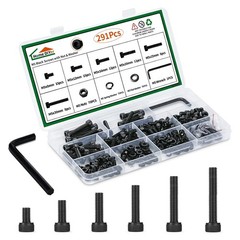 416PCS M4 Screw Assortment Kit Hex Socket Head Cap Bolts Nuts Washers 12.9 Alloy