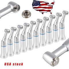 10PC Dental Push Button Contra Angle Handpiece Slow Low Speed 1:1 E-type For NSK