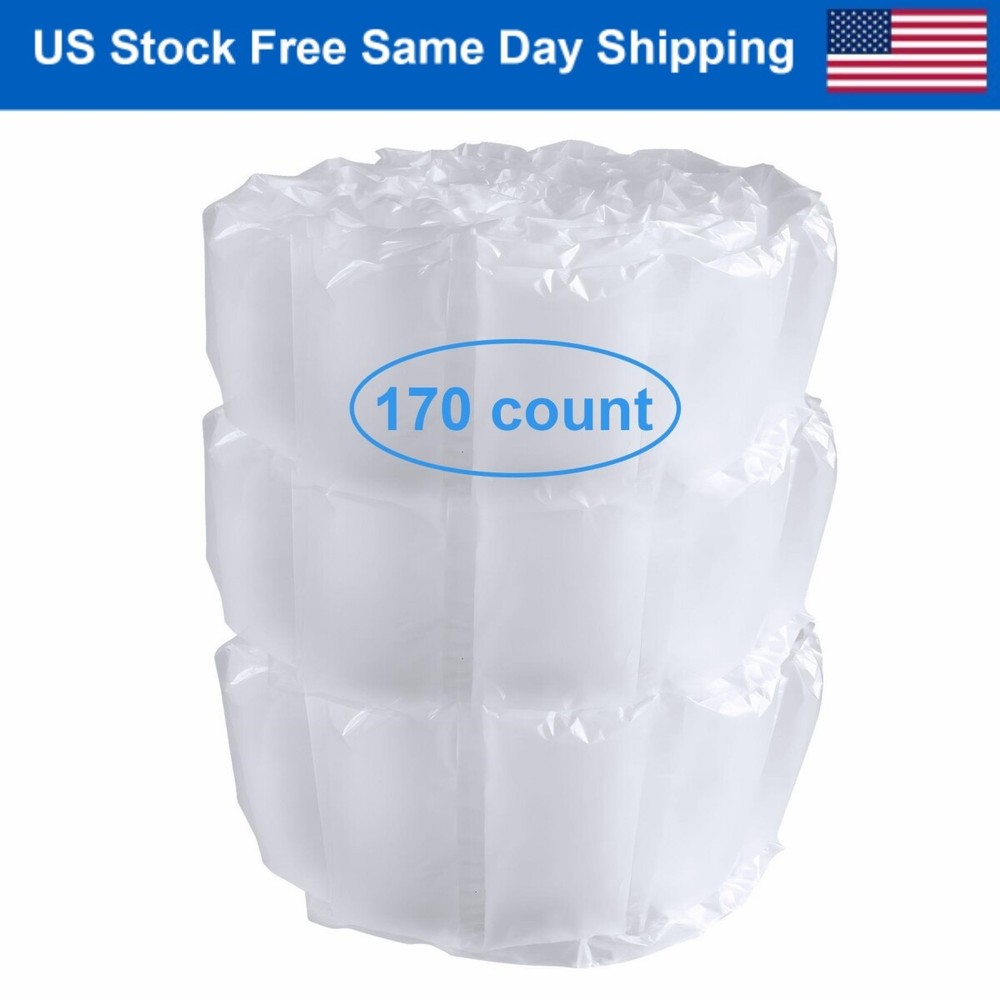 170 Count 4×8″ Prefilled Air Pillows 20 Gallon Void Fill Packing Bubble Cushion