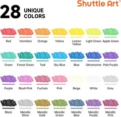 28 Colors Dual Tip Acrylic Paint Markers, Brush Tip and Fine Tip Acrylic Paint