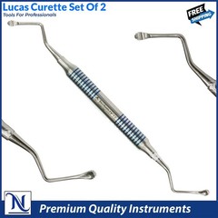 Lucas Curette Dental/Surgical Bone Curettes Serrated Set of 2-PCS