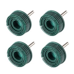 4 pcs Bristle Disc 2″ 50 Grit R-Type Abrasive Brush Coarse Bristle Disc Green