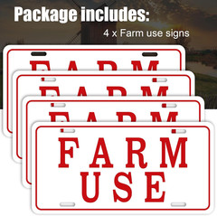 Blulu 4 Pieces Farm Use ID Tag Sign Aluminum Reflective Rust red, white