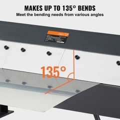 VEVOR 24 in Sheet Metal Bender 0-135° Brake Bending 14 Gauge Removable Fingers