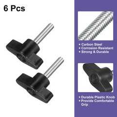 6Pcs Metric Carbon Steel Clamping Screw Knob t Shaped Thumb Screws M6 x 25mm