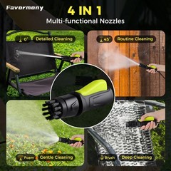 Portable Hand Sprayer, Foldable Water Sprayer Washer w/3.2Gal Tank and 10FT H…