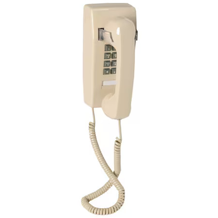 Zoro Select T-25 Crm W/O Mw Standard Wall Phone, Beige, T-25 Crm W/O Mw