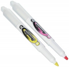 Promarx 64354 Dual Tip Erasable Highlighters Pink And Yellow 2 Count