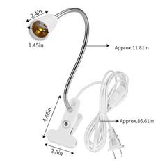 Wrpacttg Aluminum Wire Neck Clip Light Socket 2-Pack Desk Clip Clamp Lamp