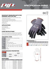 12- 34-874 MaxiFlex Foam Nitrile Grip Palm Coated PROTECTIVE WORK GLOVES 2XLARGE