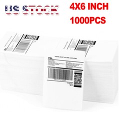 1000 4″ x 6″ Fanfold Direct Thermal Shipping Labels for Zebra and Rollo Printers