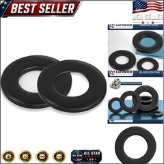 Corrosion Resistant 1/4″ Washers – 50 Pack Black Flat Washers in Stainless Steel