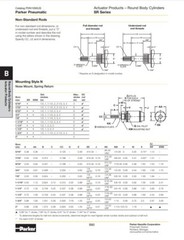 PNEUMATIC AIR CYLINDER PARKER 1-1/2″ STROKE 9/16 BORE SINGLE ACT. SPRING RETURN