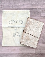 Foxy Fix Leather Notebook Cover, Off White Snowflake, 4.5″x7.25″, Quad Elastics