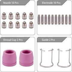 24pcs Plasma Cutter Torch Consumables Tip Kit For SG-55, AG-60, WSD-60, CUT50 60