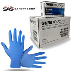 Blue Nitrile Exam Gloves (#4522PF)-Powder Free-SureTouch | SAS Safety – 1000/cs