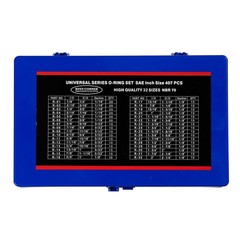 407 Pcs Universal SAE O Ring Assortment Kit，32 Inch Sizes Standard Nitrile